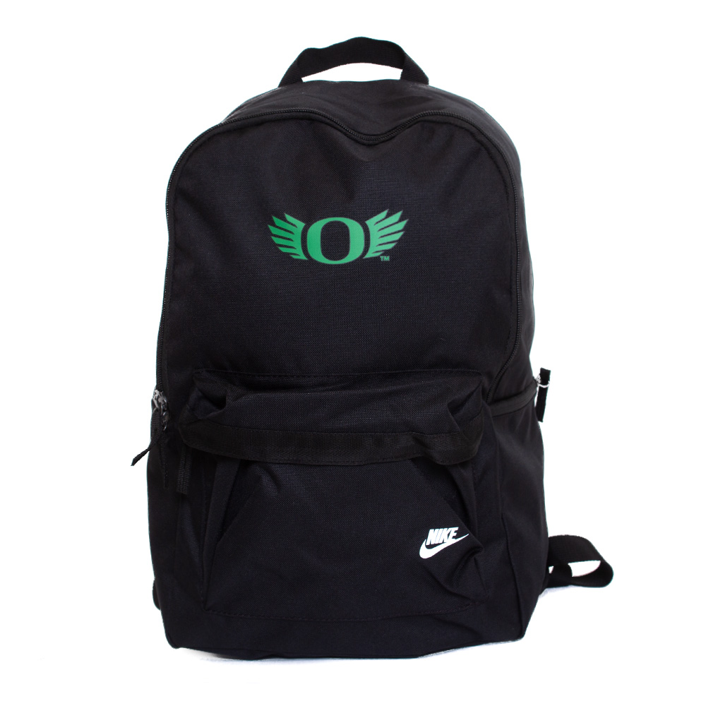 Black Nike Heritage 2.0 w Green O with Wing Backpack
